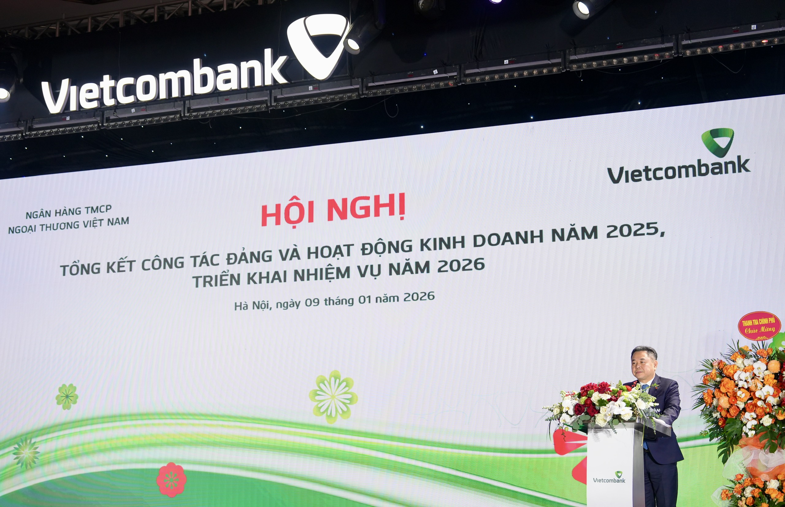 Phó Thống đốc Nguyễn Ngọc Cảnh dự Hội nghị tổng kết công tác Đảng và hoạt động kinh doanh năm 2025, triển khai nhiệm vụ năm 2026 của Vietcombank