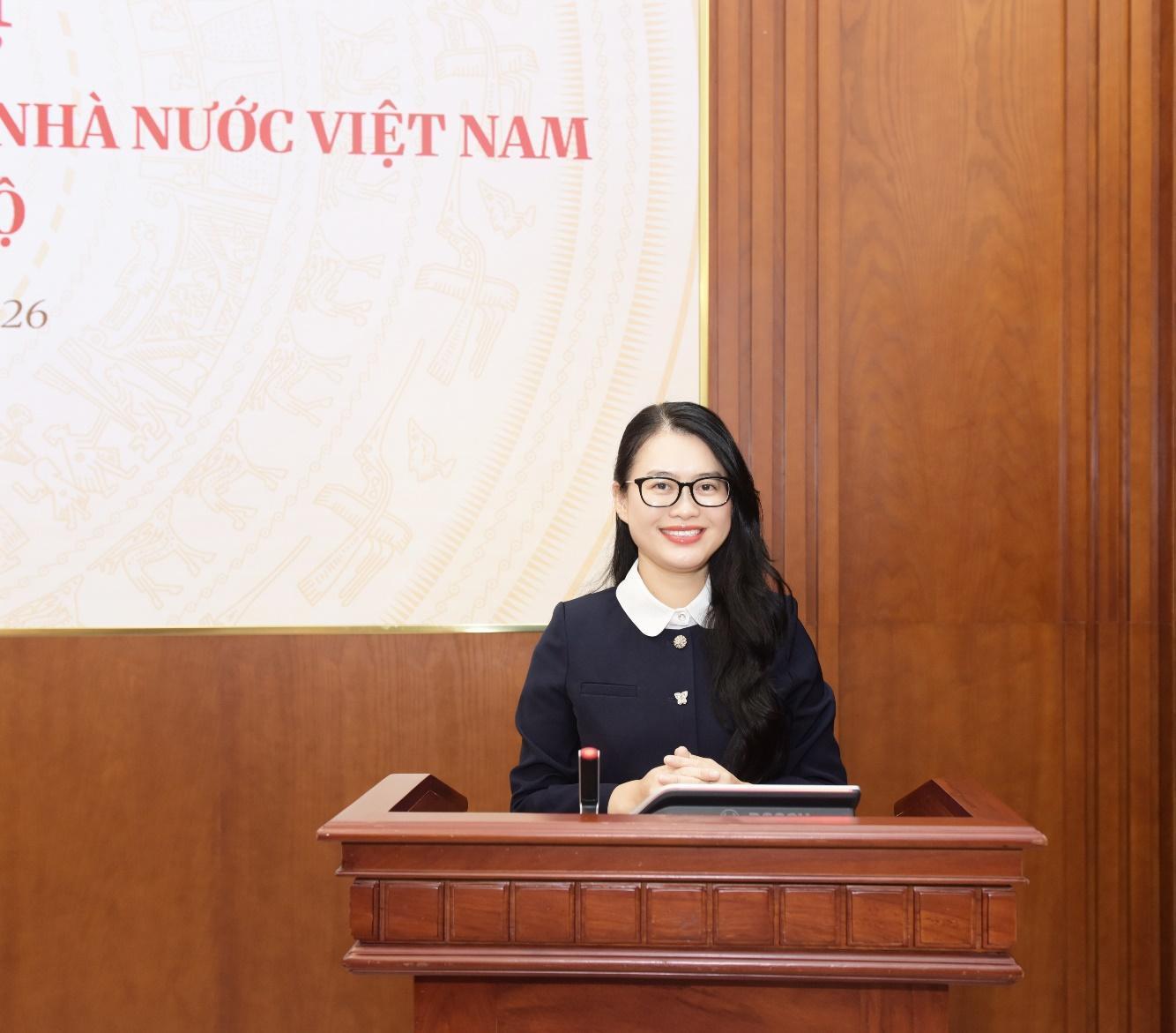 Đồng chí Vũ Minh Châu - Tân Bí thư Chi bộ, Vụ trưởng Vụ HTQT phát biểu nhận nhiệm vụ