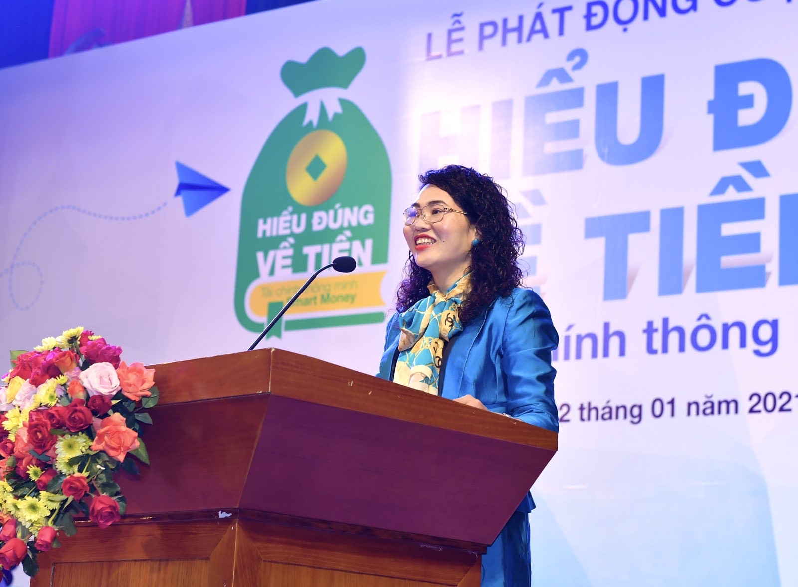 Bà Lê Thị Thúy Sen - Vụ Trưởng Vụ Truyền thông phát biểu tại lễ phát động