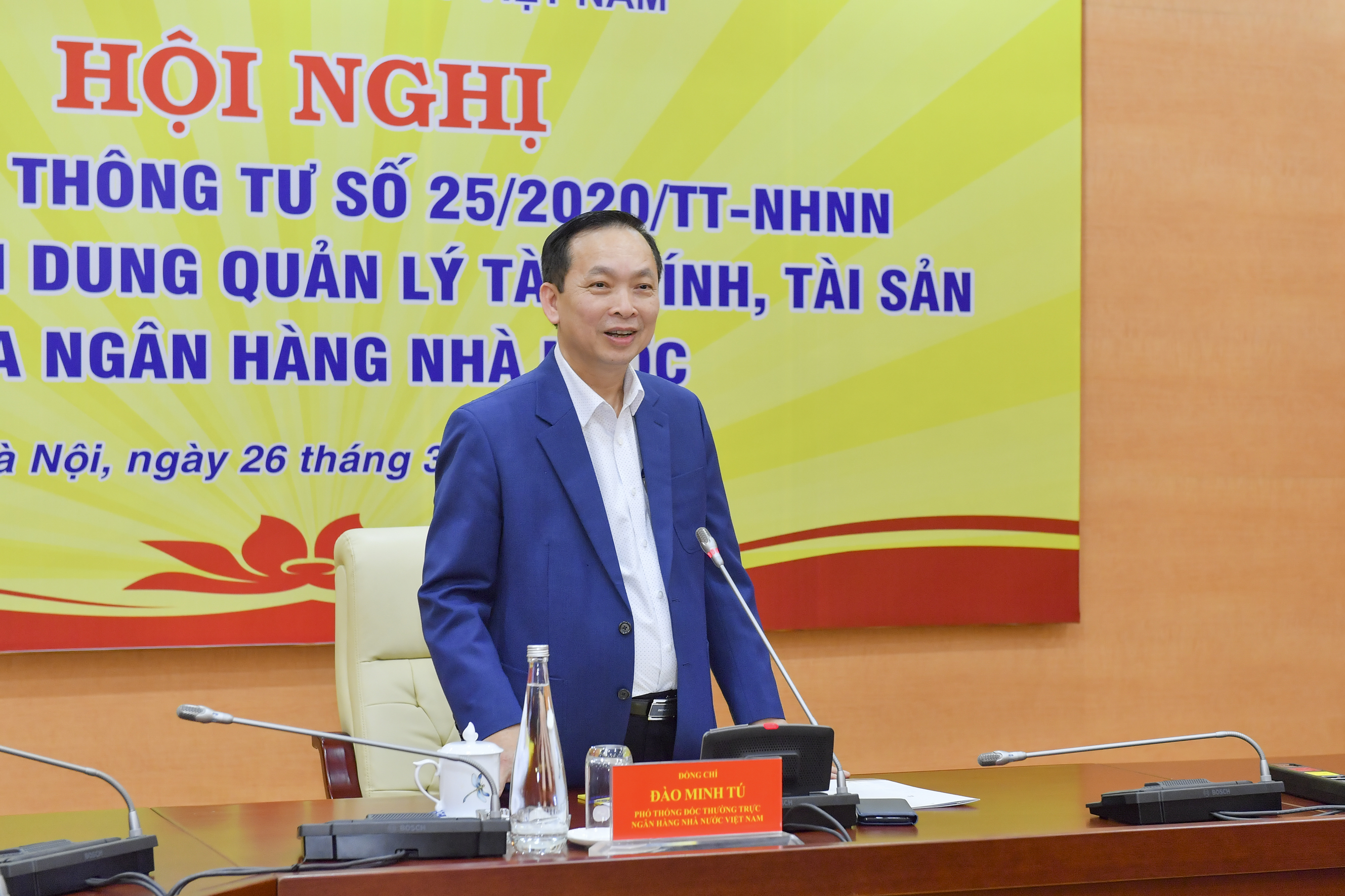Phó Thống đốc Thường trực NHNN Đào Minh Tú phát biểu chỉ đạo tại Hội nghị