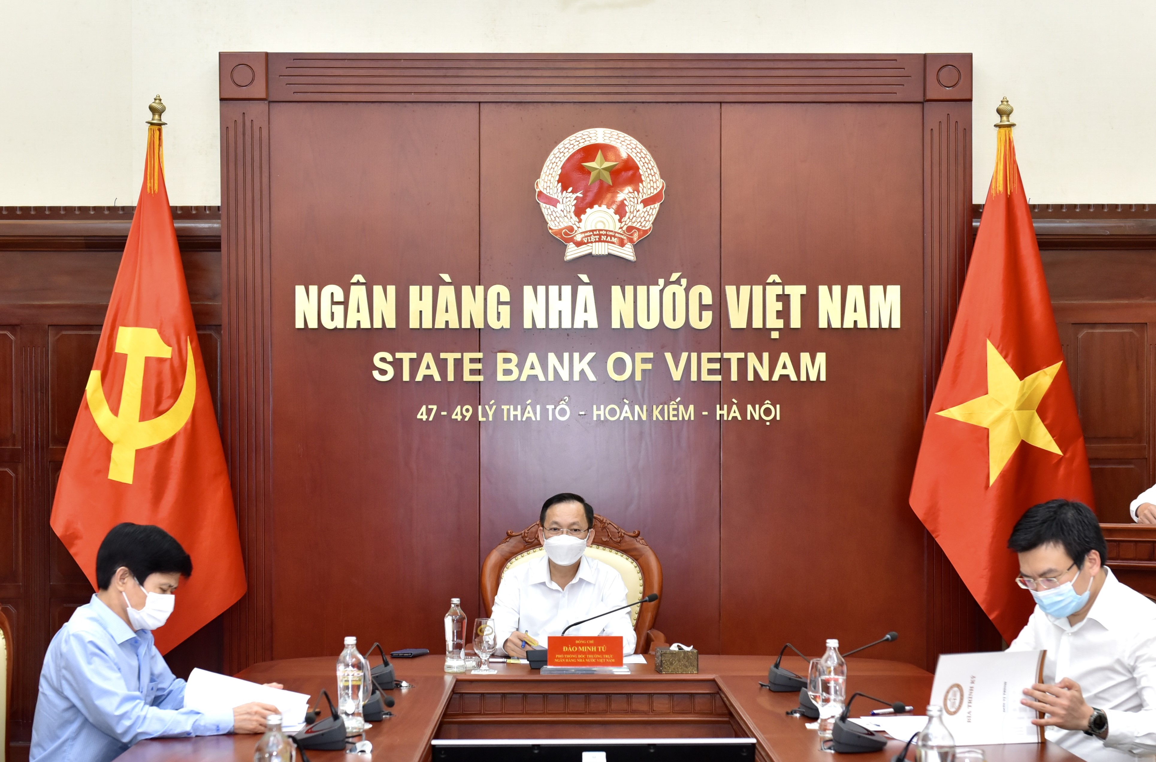 Phó Thống đốc Thường trực NHNN Đào Minh Tú phát biểu chỉ đạo tại buổi Lễ