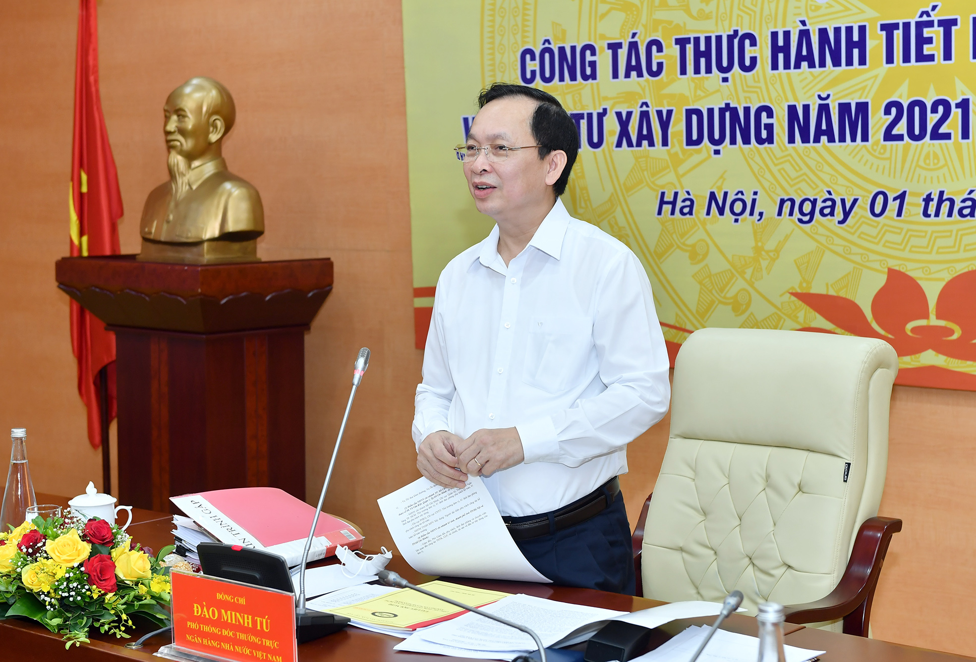 Phó Thống đốc Thường trực NHNN Đào Minh Tú phát biểu chỉ đạo tại Hội nghị