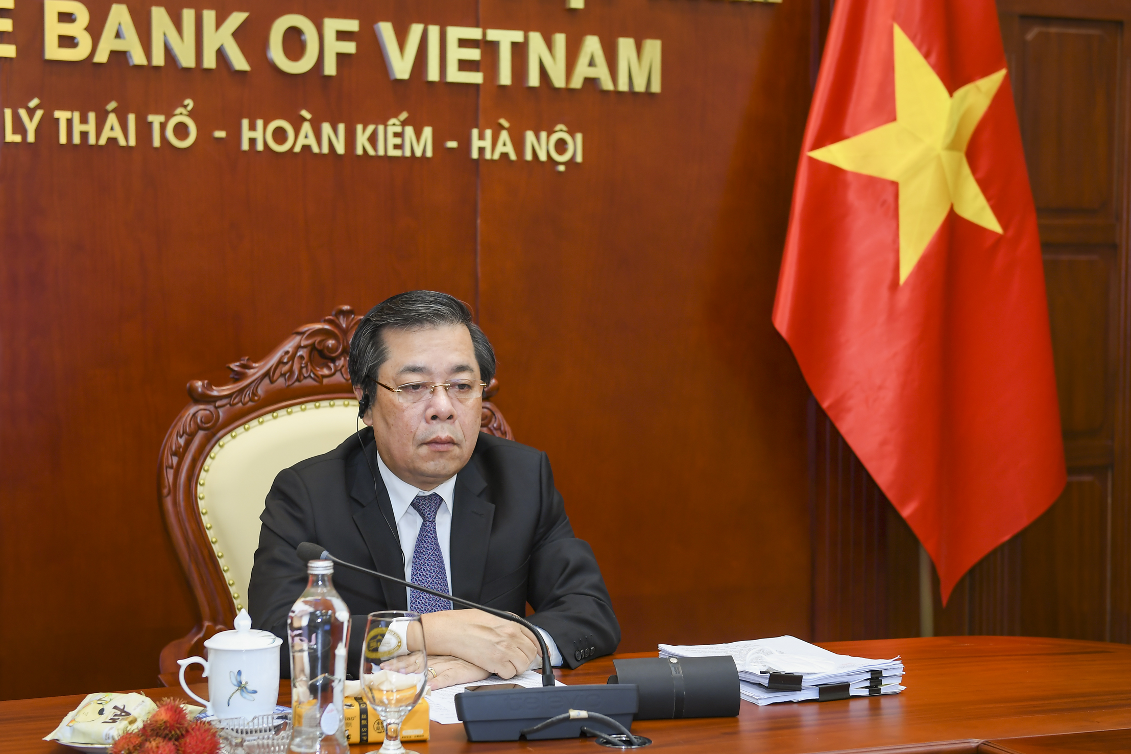Phó Thống đốc NHNN Nguyễn Kim Anh phát biểu tại hội nghị.