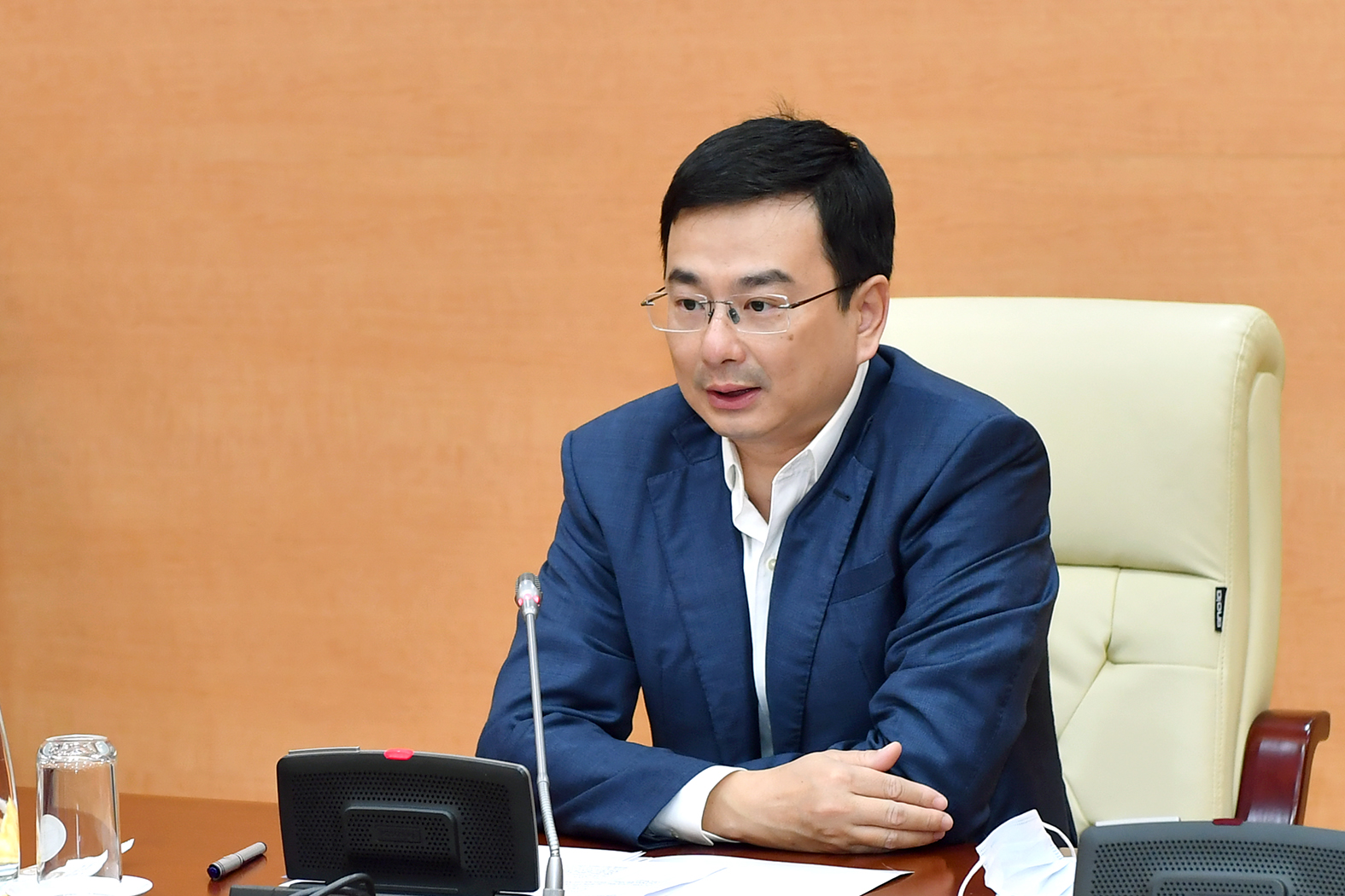Phó Thống đốc NHNN Phạm Thanh Hà phát biểu tại buổi tiếp.