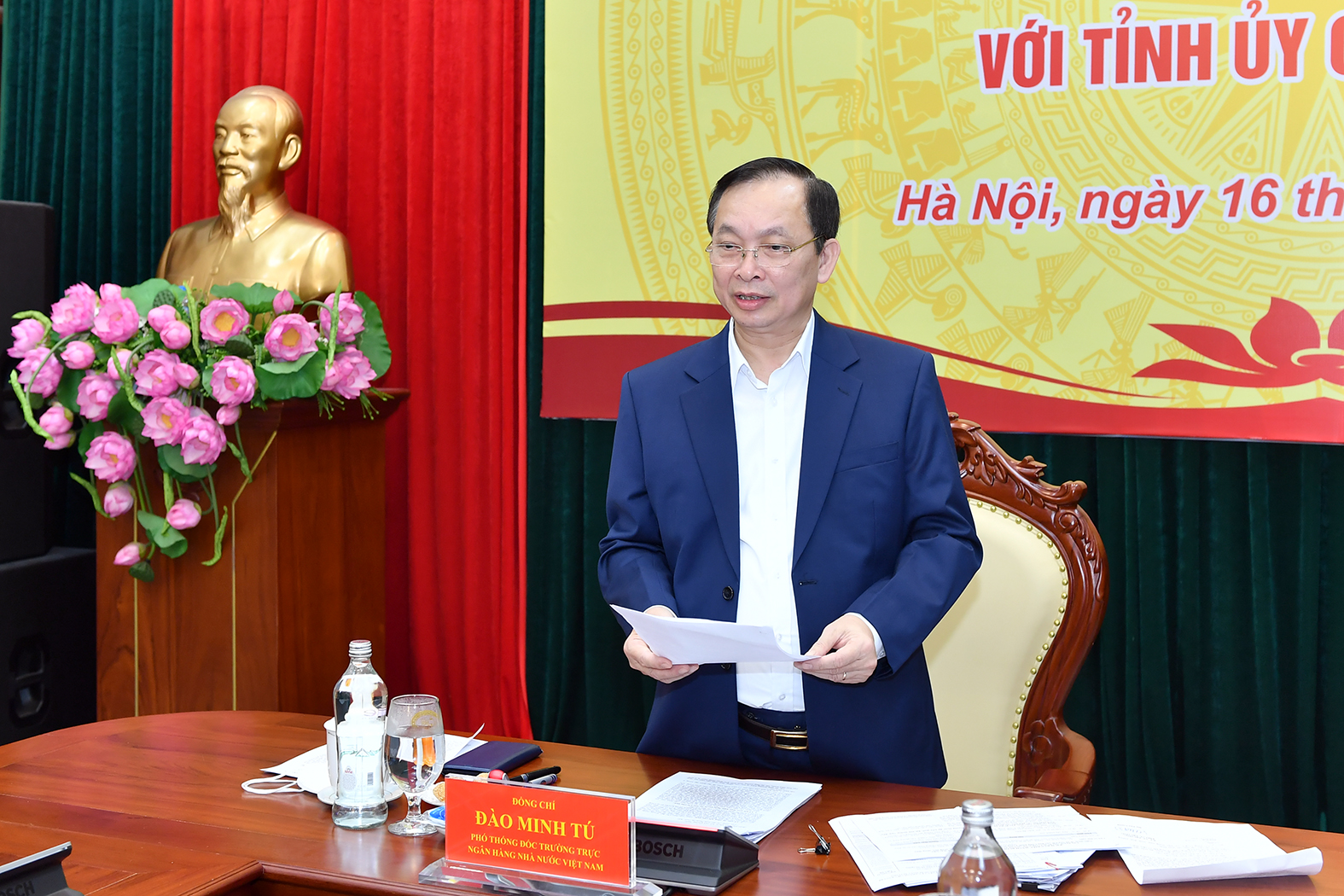 Đ/c Đào Minh Tú phát biểu kết luận buổi làm việc