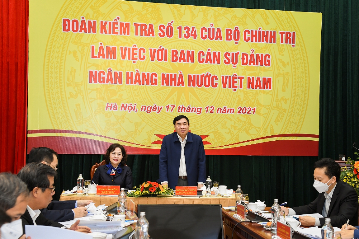 Đ/c Trần Quốc Cường - Phó Trưởng ban Nội chính Trung ương phát biểu tại buổi làm việc