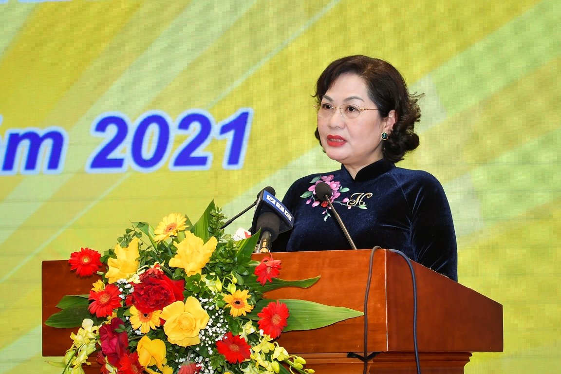 Thống đốc NHNN Nguyễn Thị Hồng phát biểu tại Hội nghị