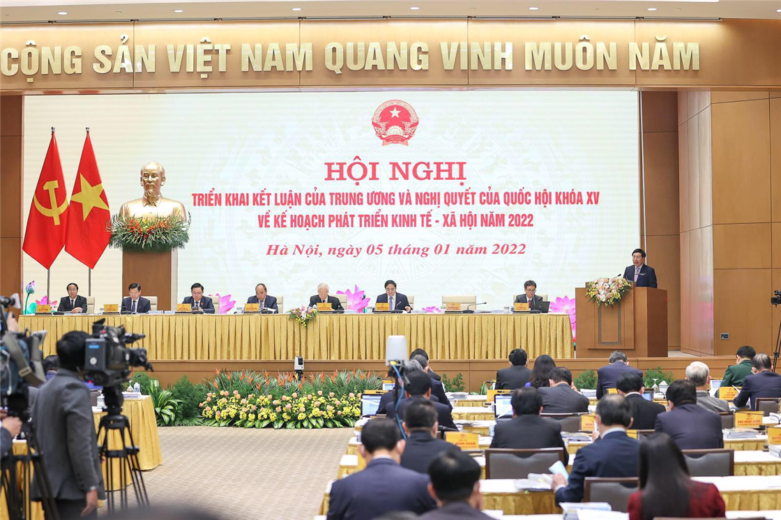 Chính phủ quyết tâm thực hiện thành công, toàn diện mục tiêu, nhiệm vụ kế hoạch năm 2022 (nguồn: VGP News)