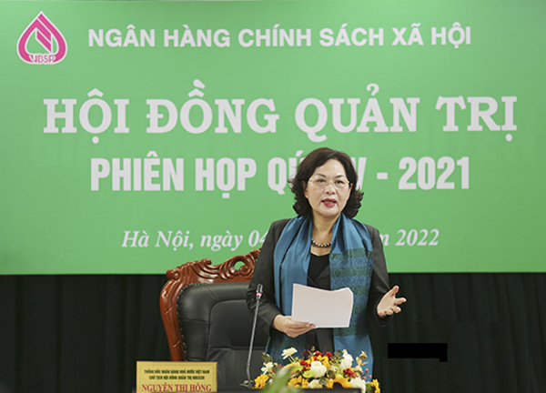 Thống đốc NHNN Việt Nam Nguyễn Thị Hồng kiêm Chủ tịch HĐQT NHCSXH chủ trì phiên họp