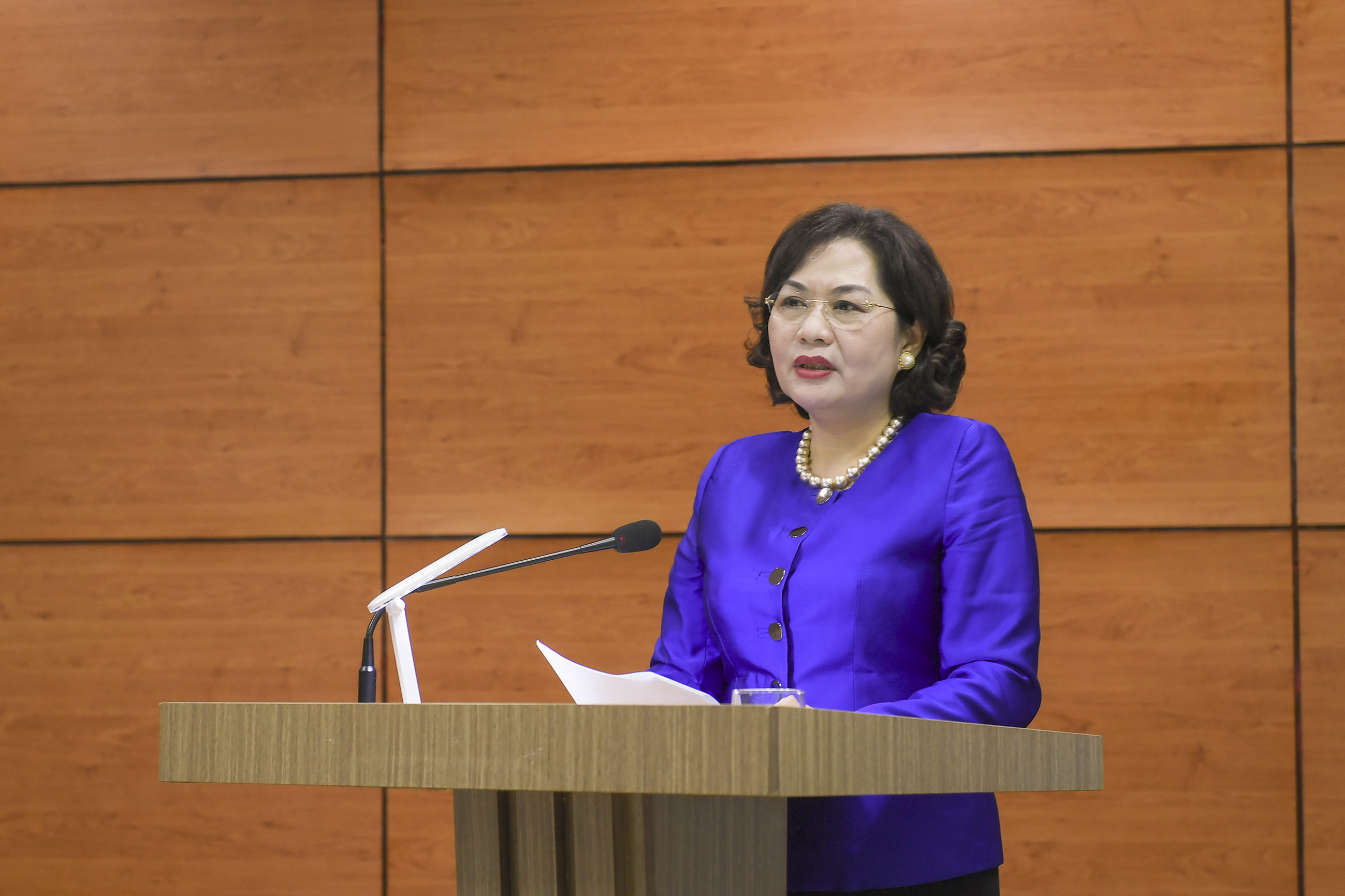 Thống đốc Nguyễn Thị Hồng phát biểu chỉ đạo tại Hội nghị