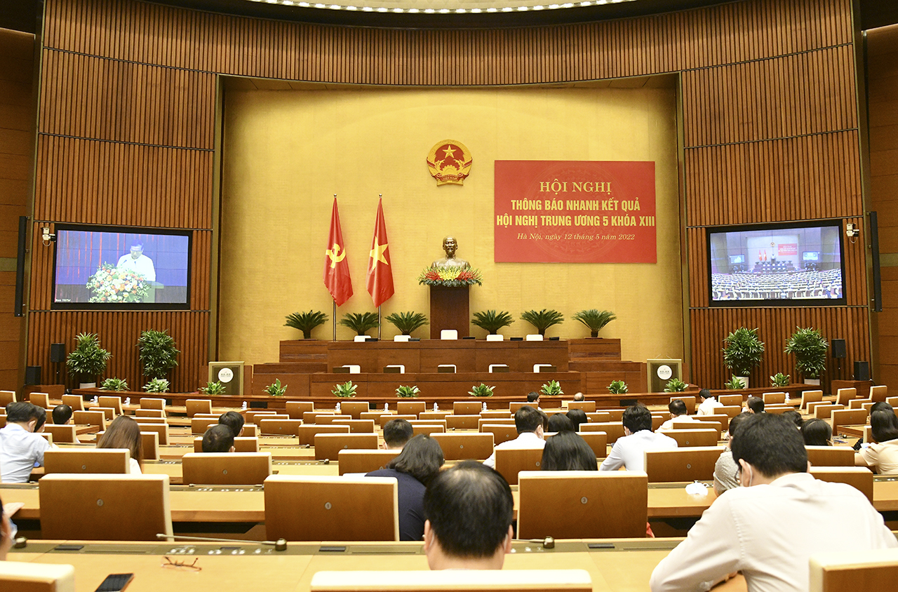 Quang cảnh Hội nghị tại điểm cầu Nhà Quốc hội