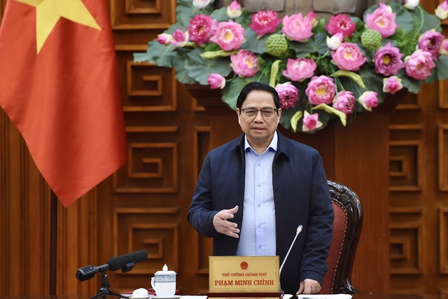 Thủ tướng Phạm Minh Chính chủ trì cuộc họp Thường trực Chính phủ về điều hành chính sách tài khóa, chính sách tiền tệ, kinh tế vĩ mô cuối năm 2022 và đầu năm 2023 - Ảnh: VGP/Nhật Bắc