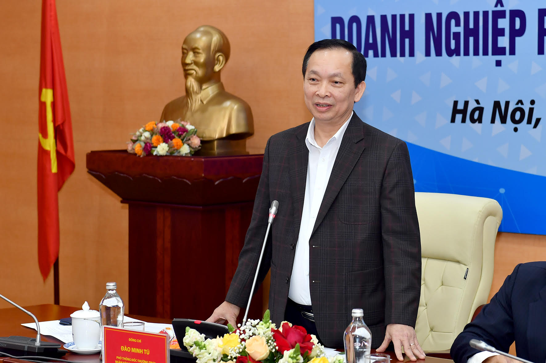 Phó Thống đốc Thường trực NHNN Đào Minh Tú phát biểu chỉ đạo Hội nghị
