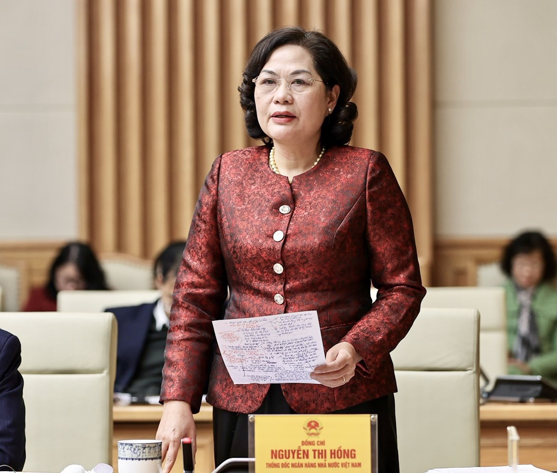 Thống đốc Nguyễn Thị Hồng phát biểu tại Hội nghị