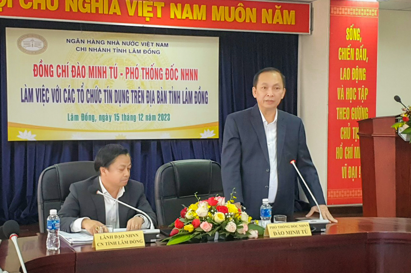 Phó Thống đốc Thường trực NHNN Đào Minh Tú phát biểu