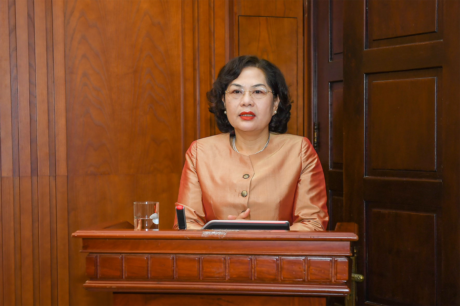 Thống đốc NHNN Nguyễn Thị Hồng phát biểu khai mạc Hội nghị