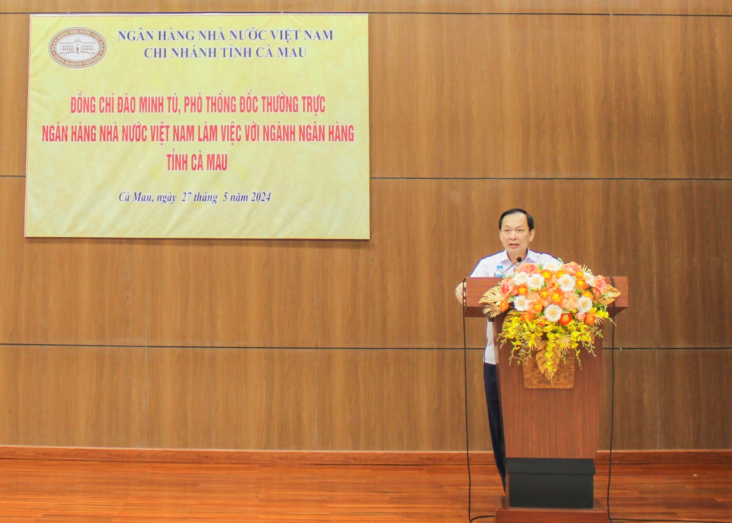 Phó Thống đốc Thường trực NHNN Đào Minh Tú phát biểu chỉ đạo