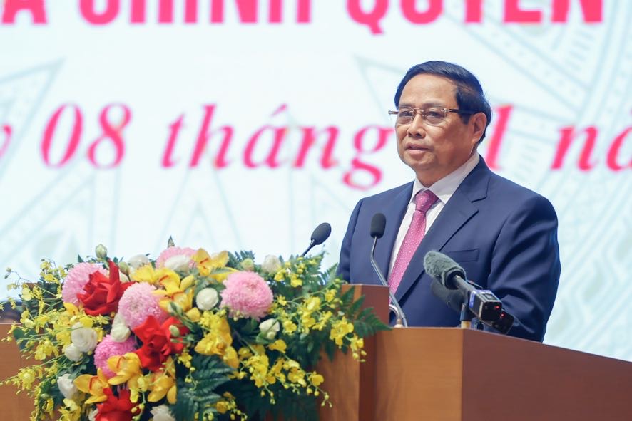 Thủ tướng Chính phủ Phạm Minh Chính phát biểu tại Hội nghị - Ảnh: VGP/Nhật Bắc