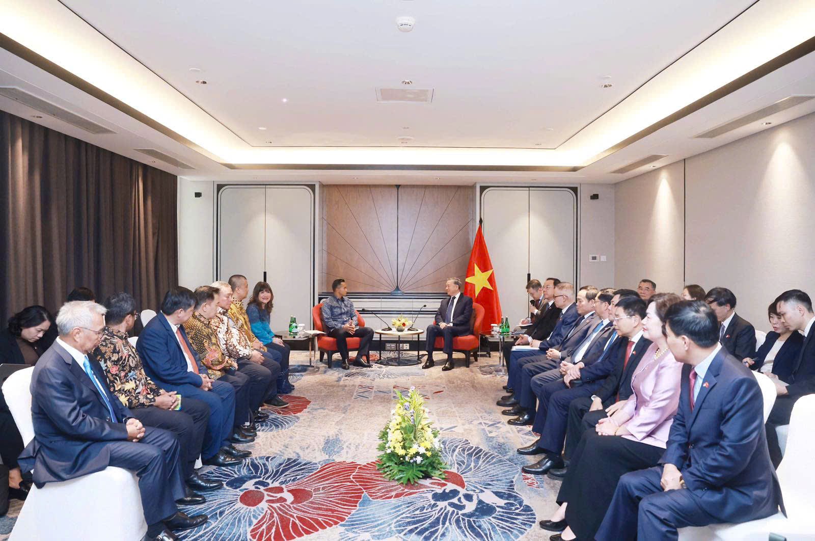 Đoàn Việt Nam do Tổng Bí thư Tô Lâm dẫn đầu, làm việc với các doanh nghiệp hàng đầu Indonesia