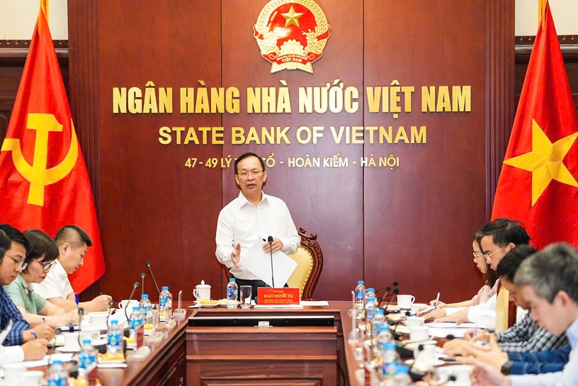 Phó Thống đốc Thường trực Đào Minh Tú phát biểu tại buổi làm việc