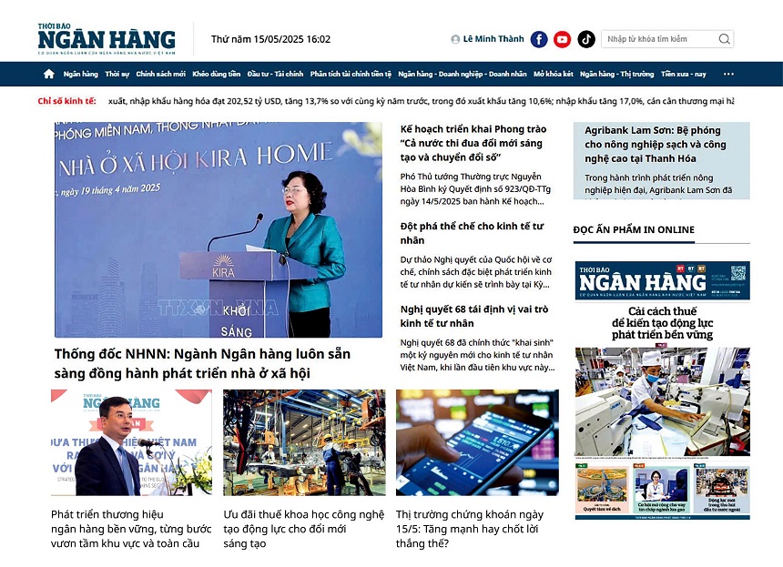 Thông tin về chính sách tiền tệ và hoạt động ngân hàng được cập nhật liên tục trên giao diện mới báo điện tử Thời báo Ngân hàng