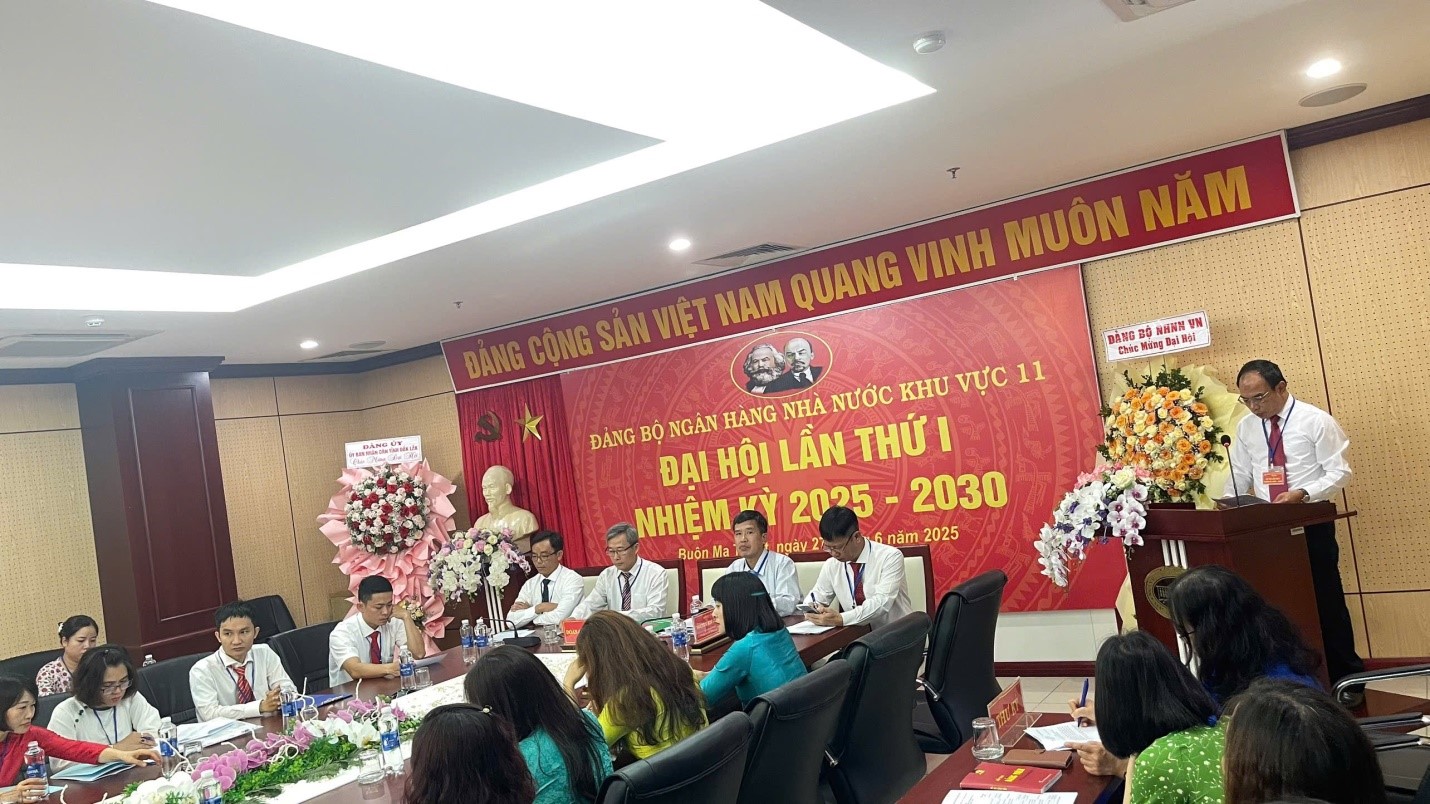 Đại hội Đảng bộ Ngân hàng  Nhà nước Việt Nam Khu vực 11 lần thứ nhất, nhiện kỳ 2025 - 2030 thành công tốt đẹp