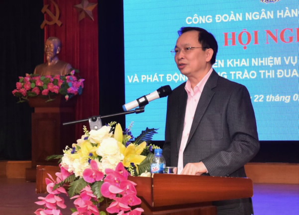 Phó thống đốc NHNN, Chủ tịch CĐNHVN Đào Minh Tú phát biểu chỉ đạo Hội nghị